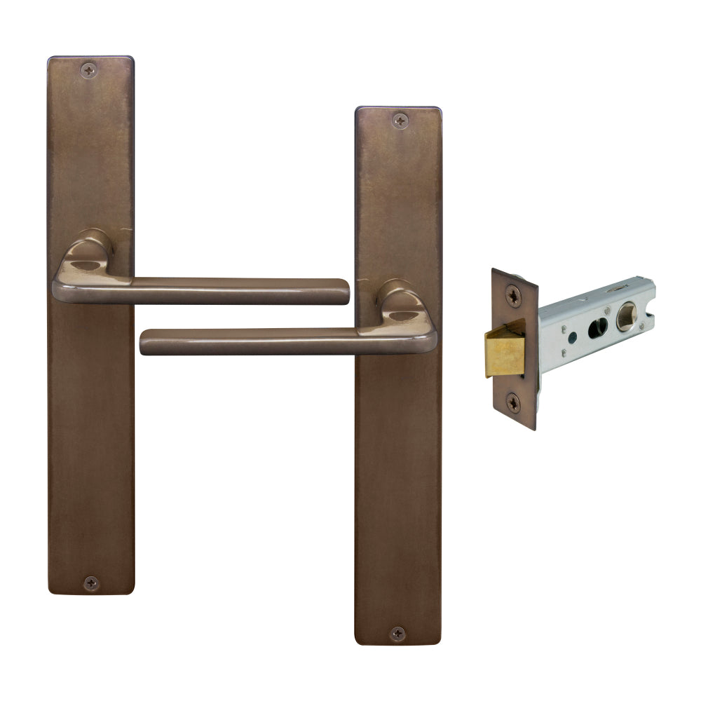Chalet Longplate Square Passage Set in Antique Bronze