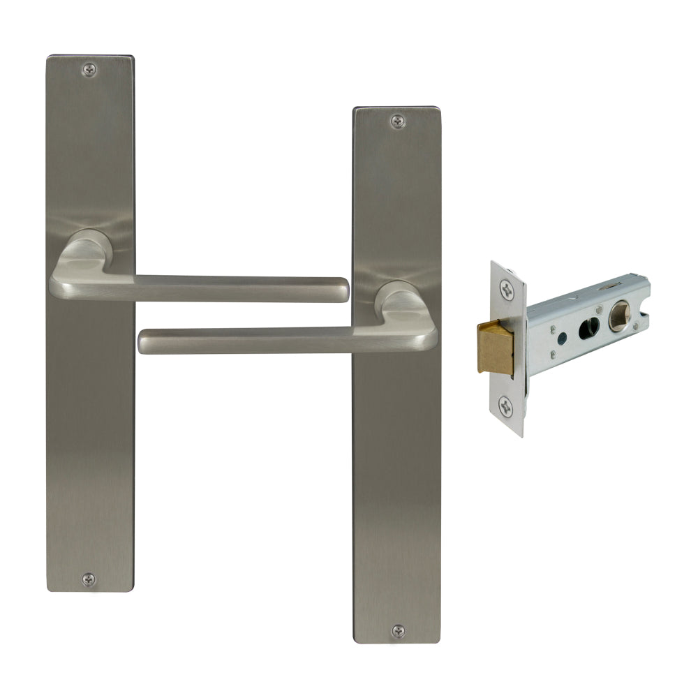 Chalet Longplate Square Passage Set in Brushed Nickel