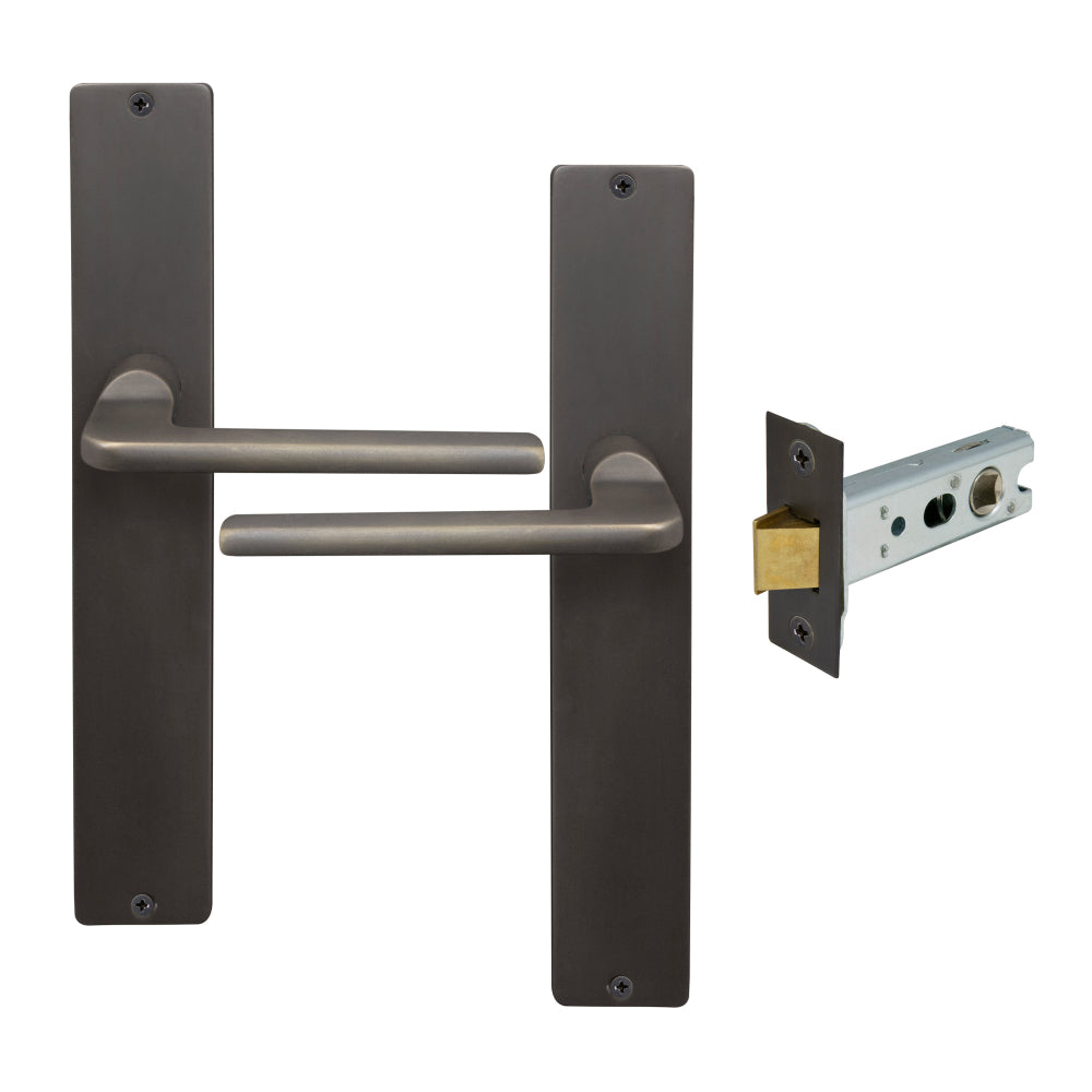 Chalet Longplate Square Passage Set in Dark Roman Brass