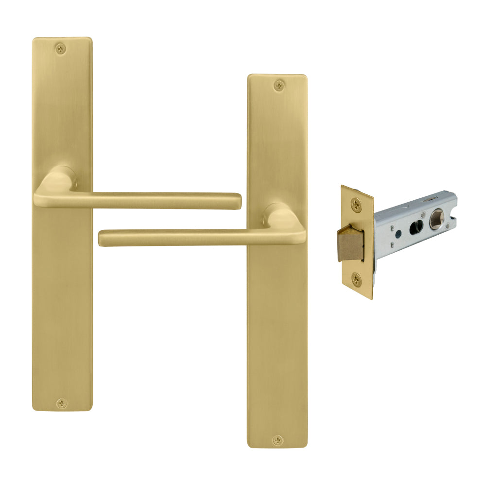 Chalet Longplate Square Passage Set in Matt Satin Brass