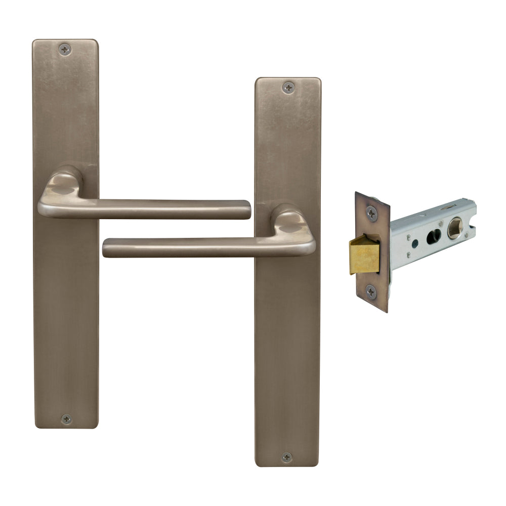 Chalet Longplate Square Passage Set in Natural Bronze