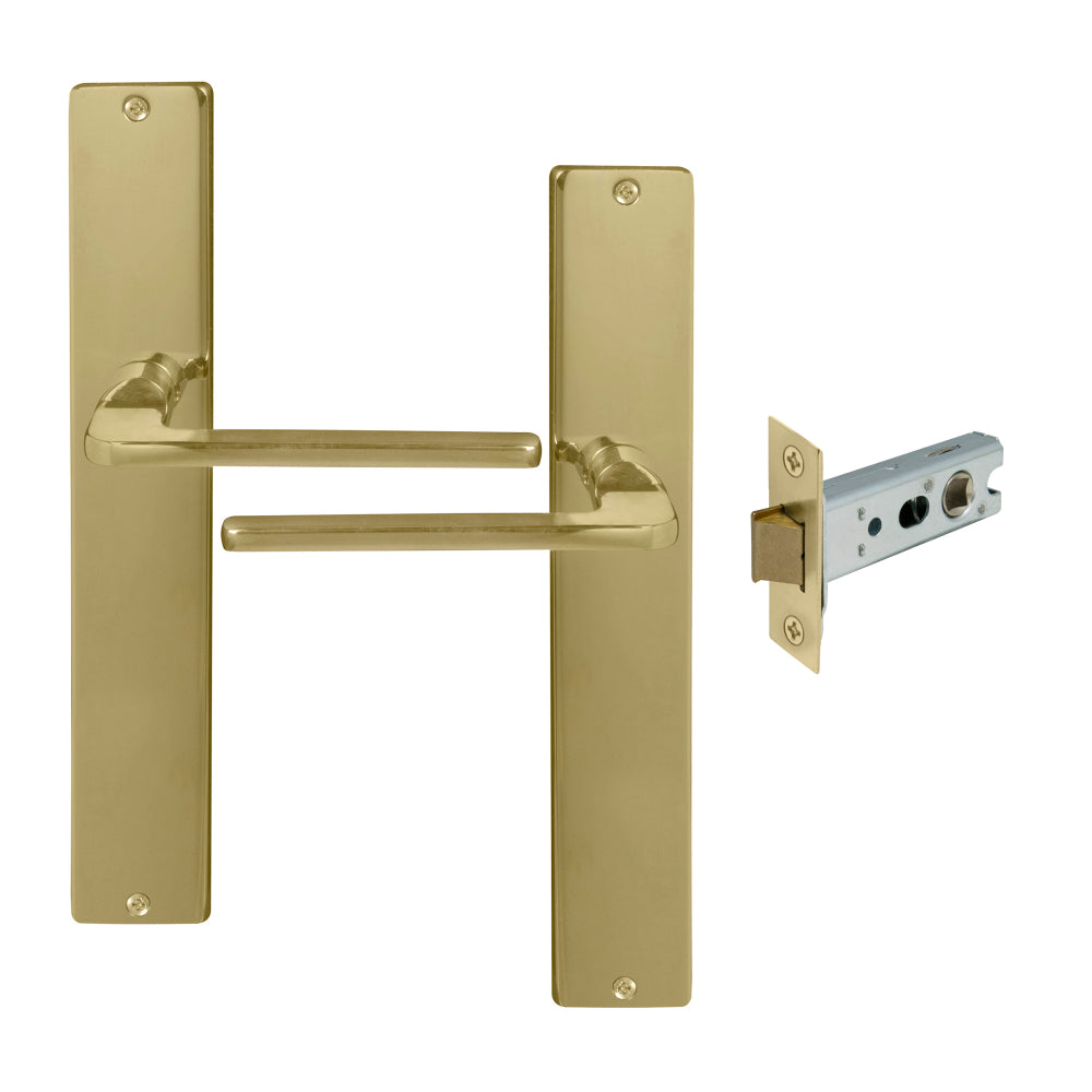 Chalet Longplate Square Passage Set in Polished Brass