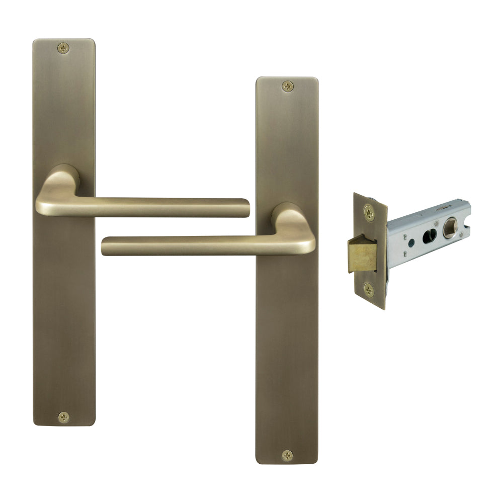 Chalet Longplate Square Passage Set in Roman Brass