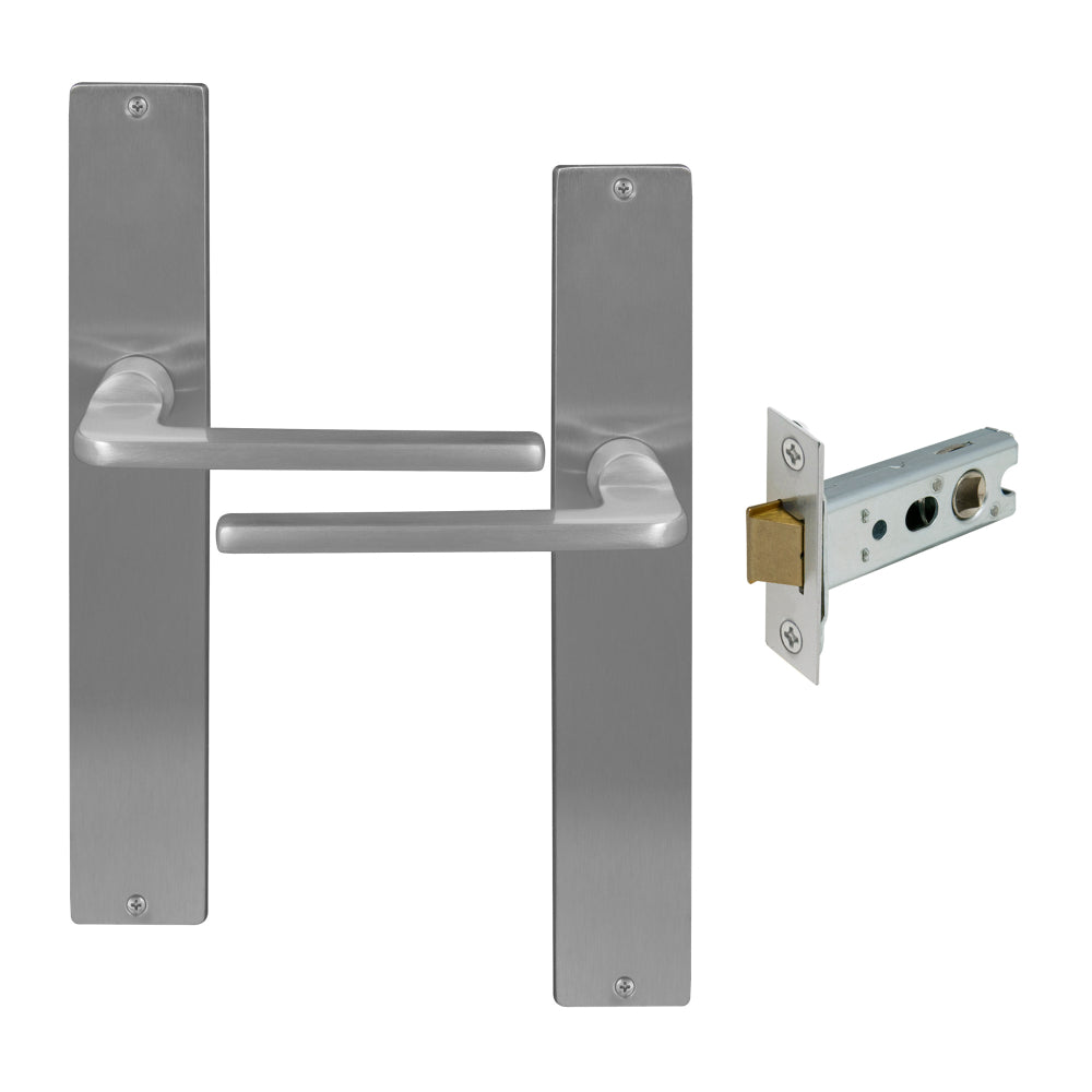 Chalet Longplate Square Passage Set in Satin Chrome