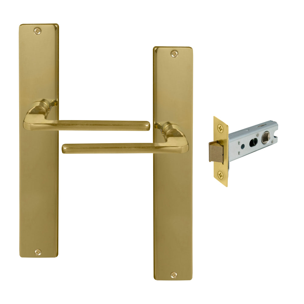 Chalet Longplate Square Passage Set in Unlacquered Brass