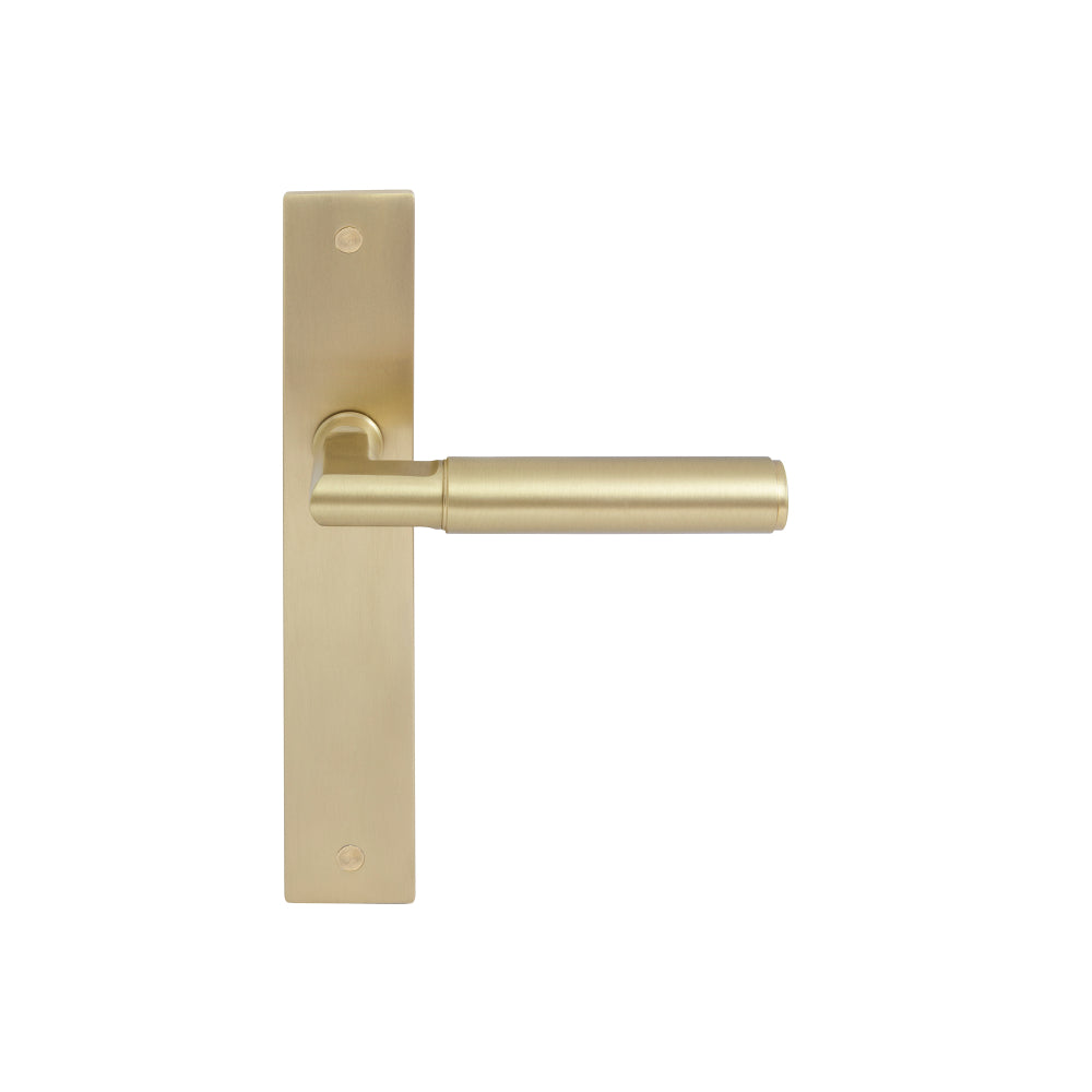 NIDO - Lumina Longplate Dummy Lever LH - Plain in Unlacquered Satin Brass