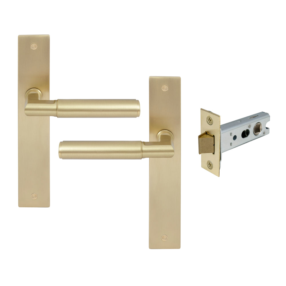 NIDO - Lumina Longplate Passage Set - Plain in Unlacquered Satin Brass
