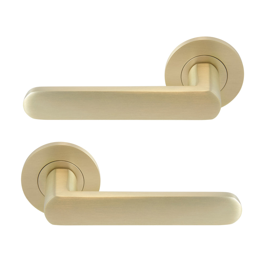 NIDO - Modella Rose Lever Set in Unlacquered Satin Brass