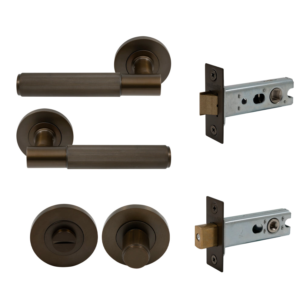 NIDO - Verge Rose Privacy Set - Linear Knurl in Cocoa Bronze