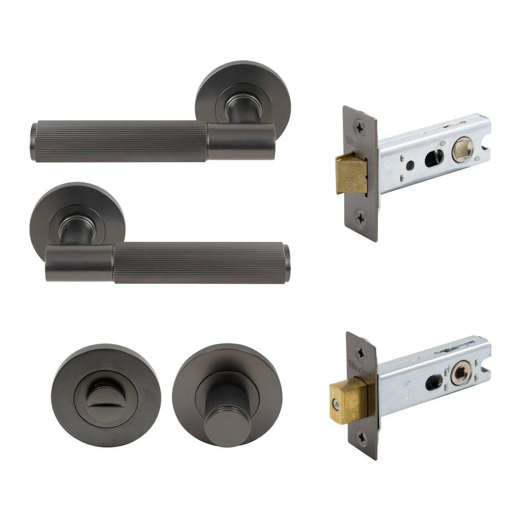 NIDO - Verge Rose Privacy Set - Linear Knurl in Graphite Nickel