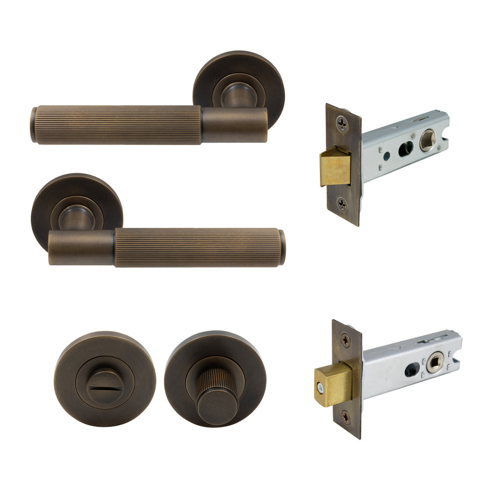 NIDO - Verge Rose Privacy Set - Linear Knurl in Oil Rubbed Bronze