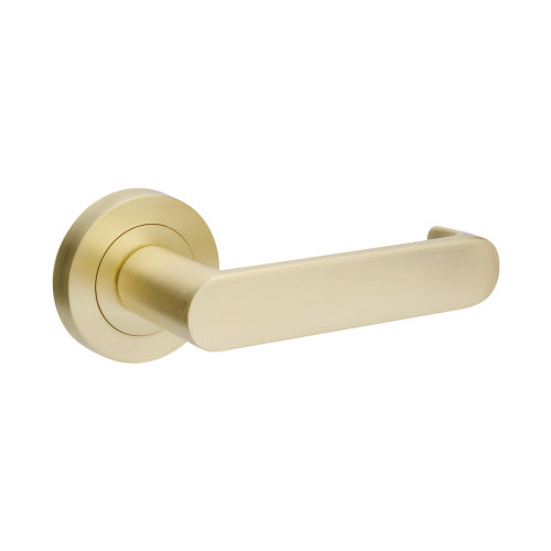 +Duke Return Lever Set in Satin Brass