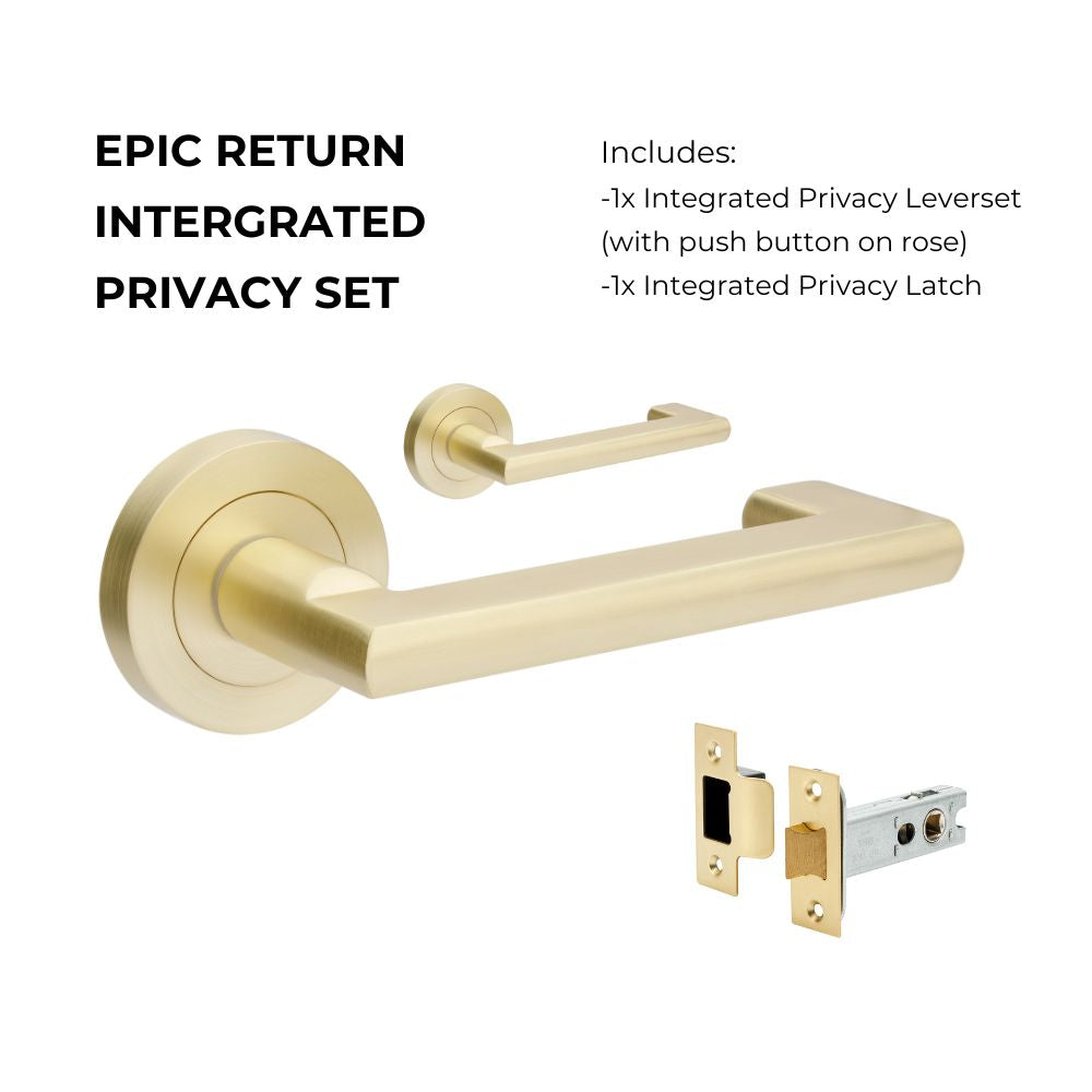 +Epic Return Privacy Set, Includes Integrated Privacy Kit in Satin Brass