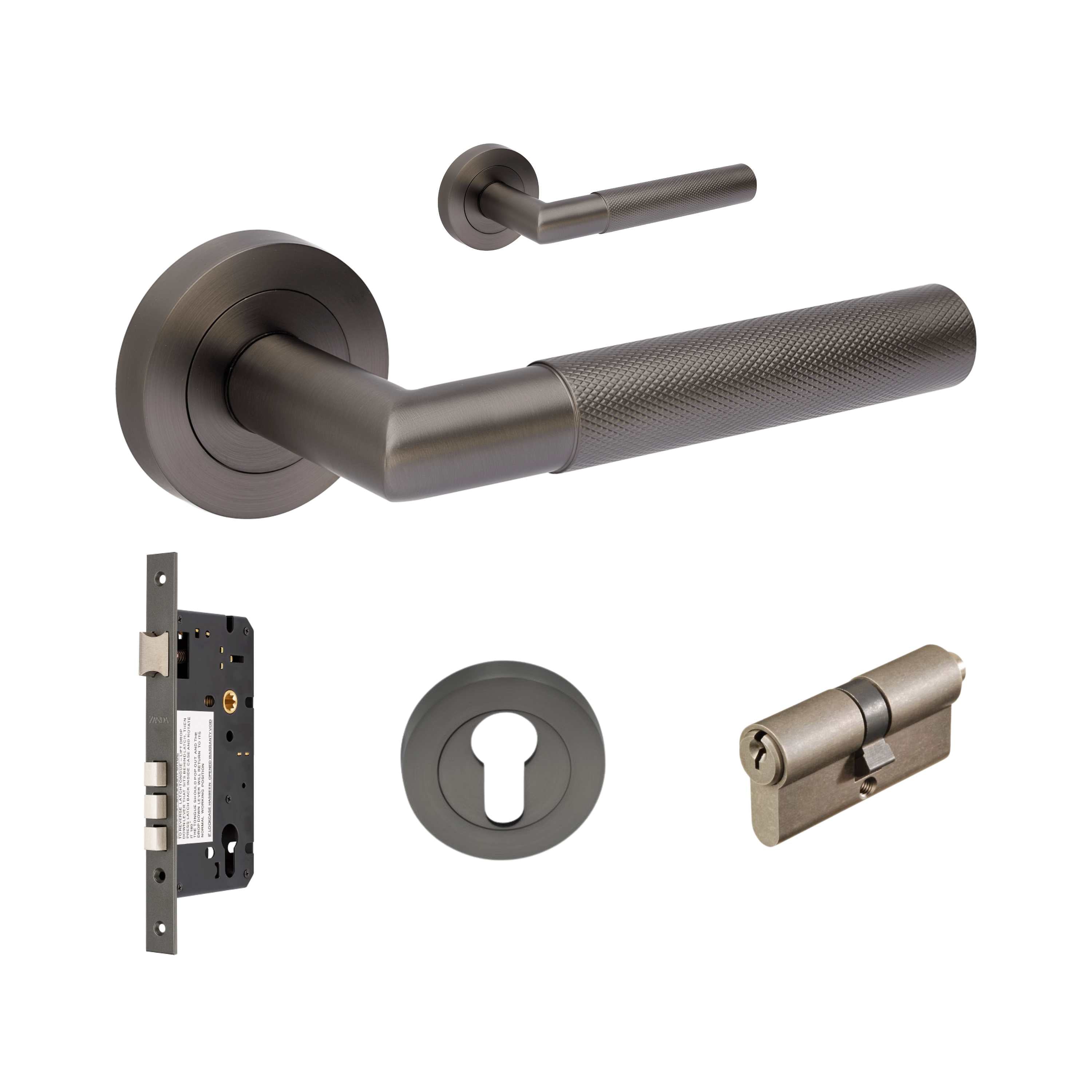 Vertex Entrance Set - includes 10070, 1143, 7020.2 & 1147 (70mm Key/Key) in Graphite Nickel