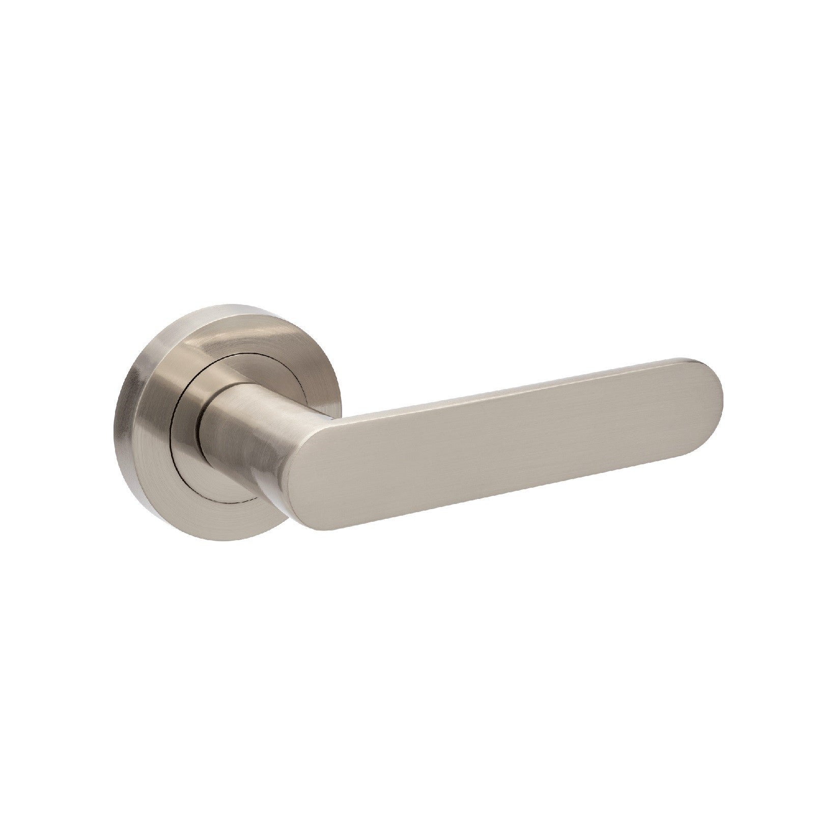 Zanda Duke lever set with polished brass finish, featuring modern door handles and matching latch hardware for interior doors