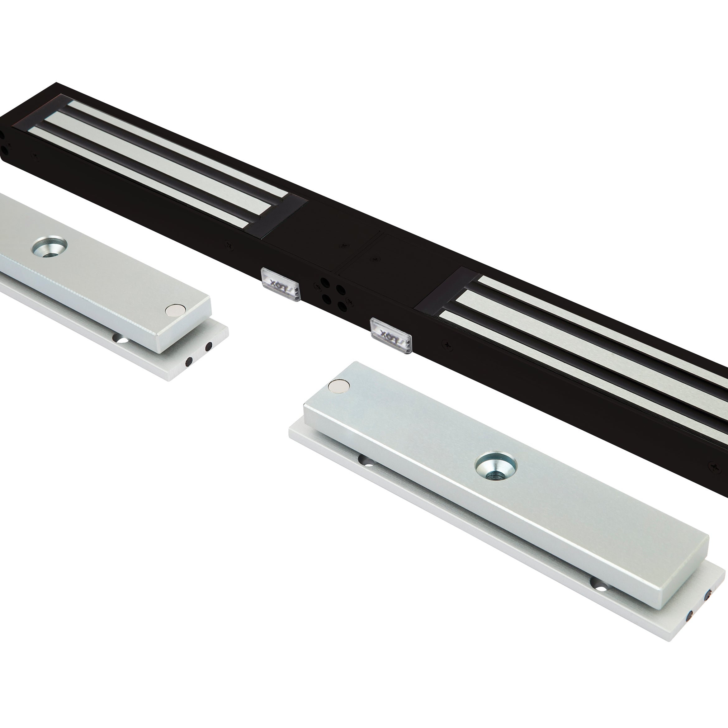 LOX 3500 SERIES SLIMLINE ELEC DBL MAG LOCK BLK MON LSS DSS LED 280KG H/FORCE FAIL SAFE( PT in Black