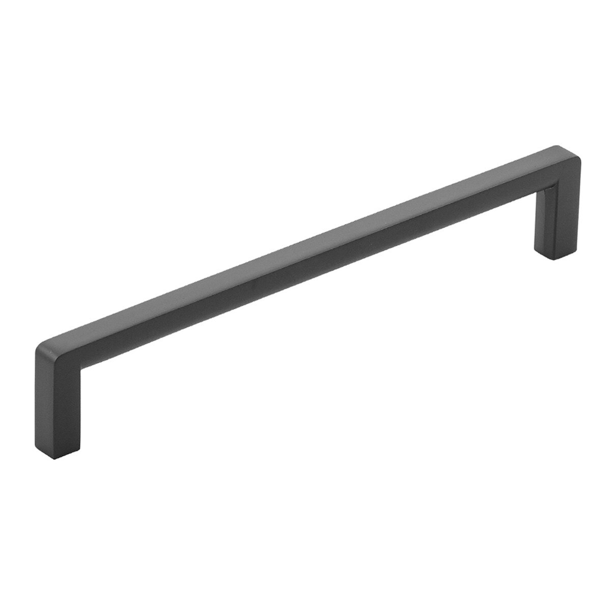 Momo Milano cabinet pull handle in black finish, featuring sleek modern design with curved metal construction for furniture drawers and cabinets.