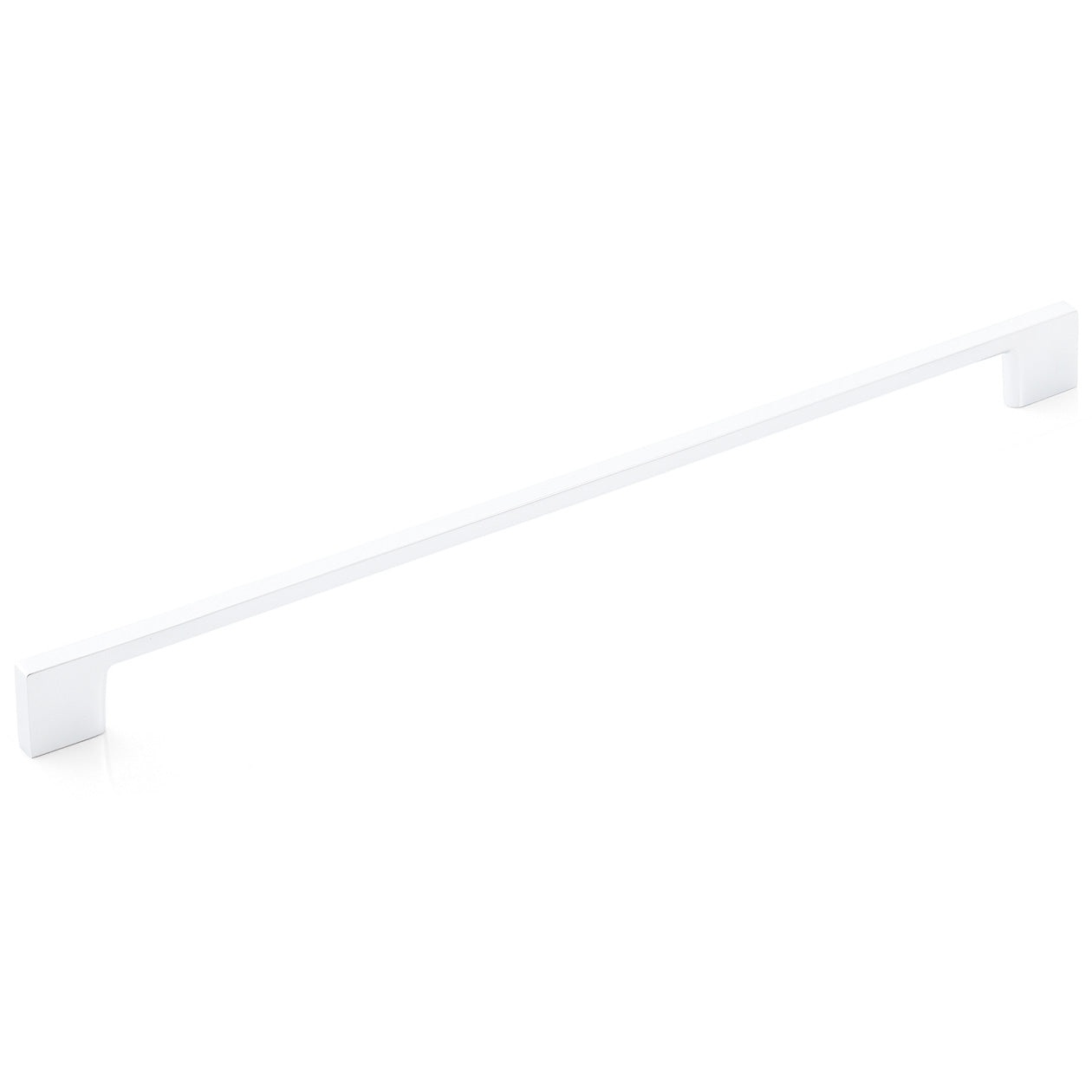 Momo LIVORNO cabinet pull handle in white finish, sleek metal design, mounted on a modern cabinet door.
