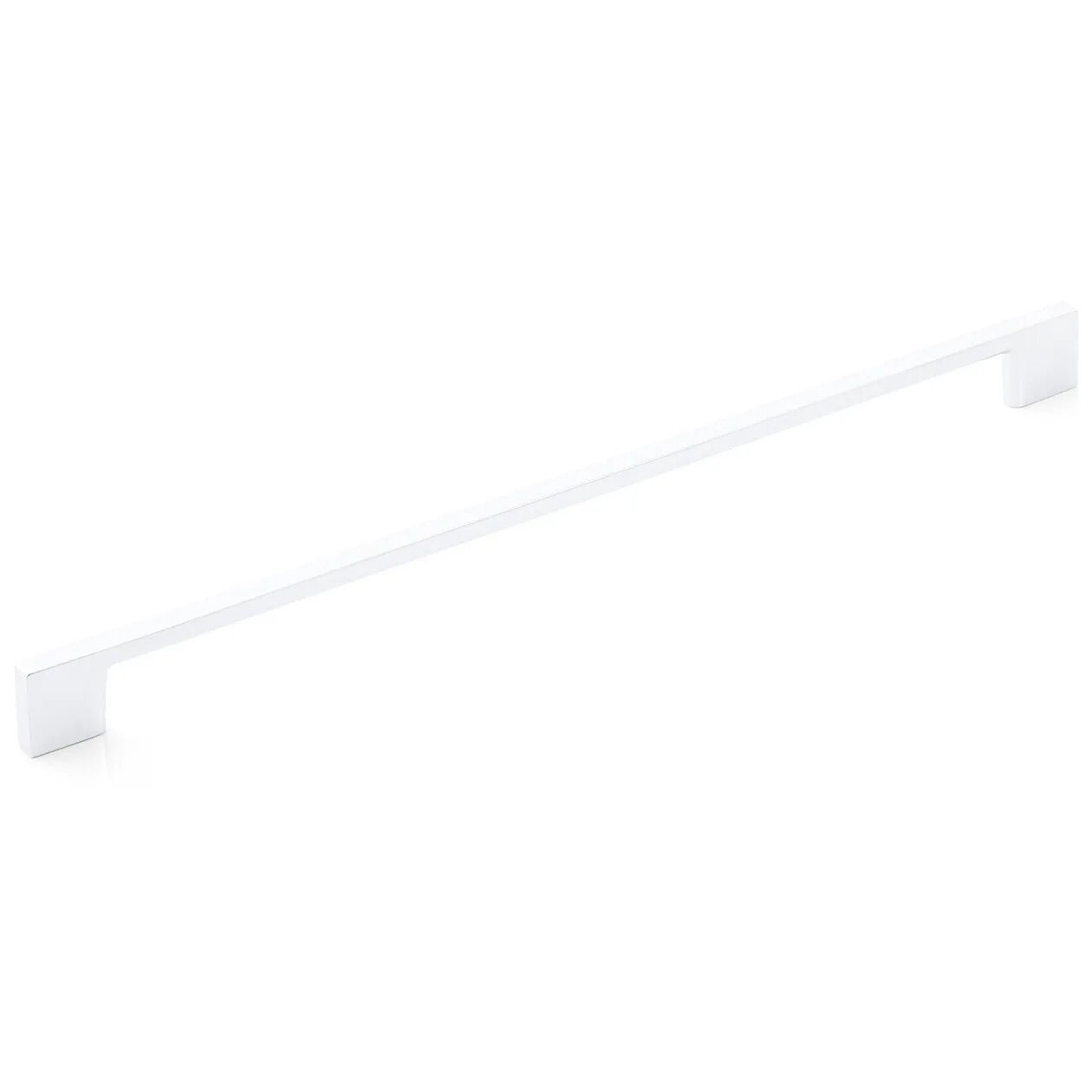 Momo LIVORNO cabinet pull handle in white finish, featuring a sleek curved design for modern kitchen or furniture drawers