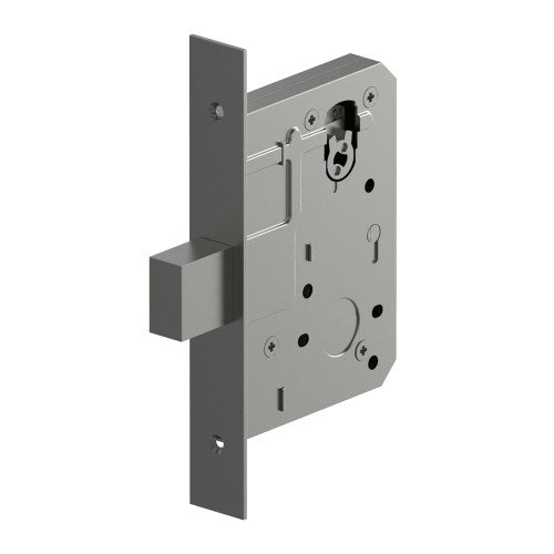 Mortice Dead Bolt Lock Case, 60mm Backset, no Handles in Satin Stainless