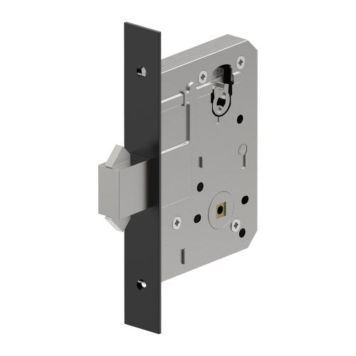 Mortice Sliding Door Lock Case, 60mm Backset in Black