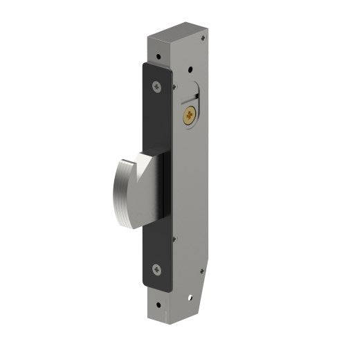 Mortice Sliding Door, Hook Bolt, Lock Case, Narrow Stile, 23mm Backset, 22mm Bolt, includes 2 Escutheons and 2 Cams in Black