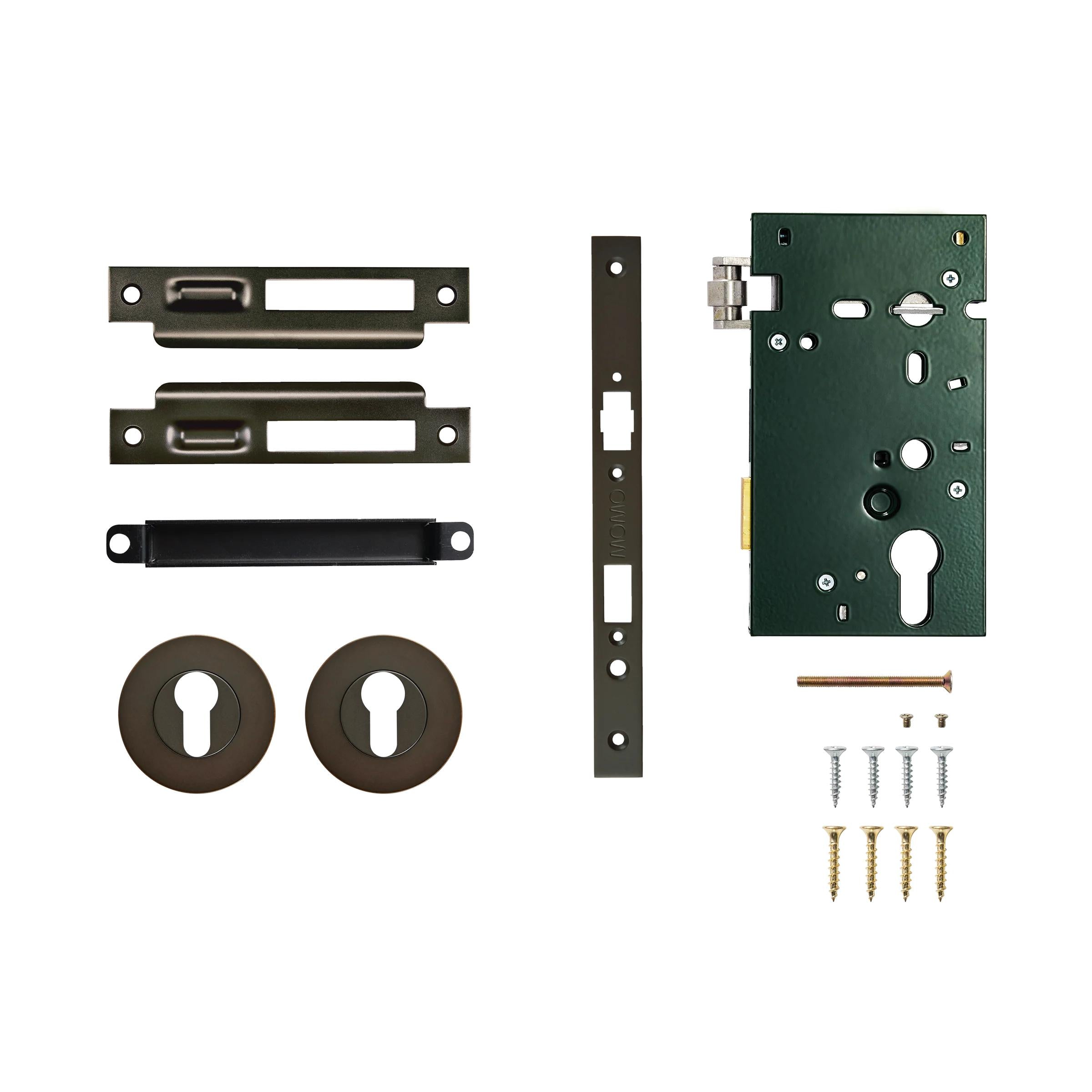 MOMO ROLLER MORTICE ENTRANCE SET - DARK BRONZE in Dark Bronze