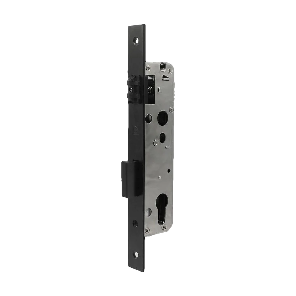 Superior Brass roller latch and deadbolt for aluminium pivot doors, 30mm backset, architectural hardware for secure entry.