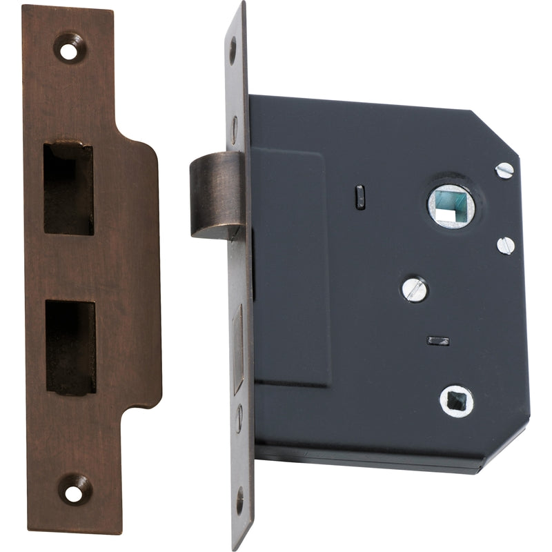 Mortice Lock Privacy Antique Brass CTC57mm Backset 57mm in Antique Brass