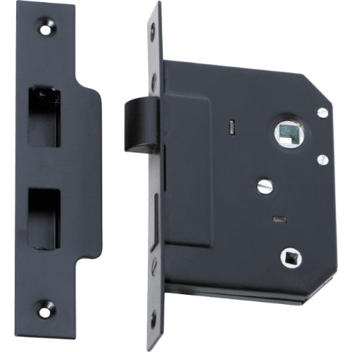 Mortice Lock Privacy Matt Black CTC57mm Backset 44mm in Matt Black