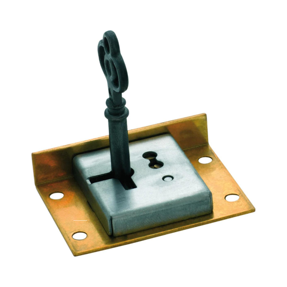 Drawer Till Lock H32xW38mm in Brass