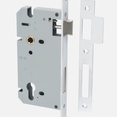 Mortice Lock Euro Polished Chrome CTC85mm Backset 60mm in Polished Chrome
