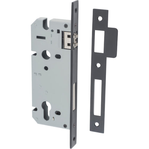 Iver Euro Roller Mortice Lock 85mm CTC with 45mm backset, architectural hardware for secure door locking system.