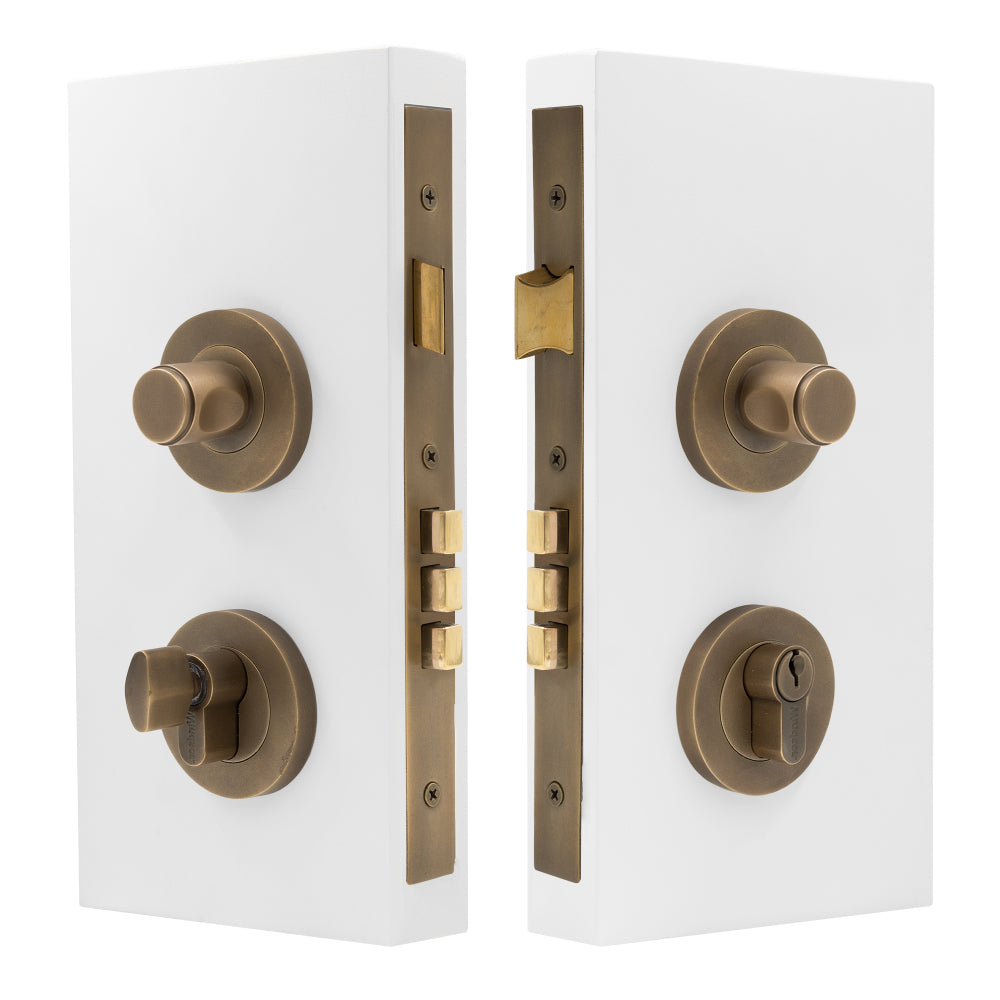 NIDO - Double Turn Lock Kit in Roman Brass