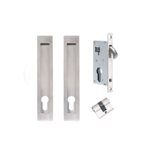 Narrow Backset 250mm Verve Lock Kit in Satin Stainless