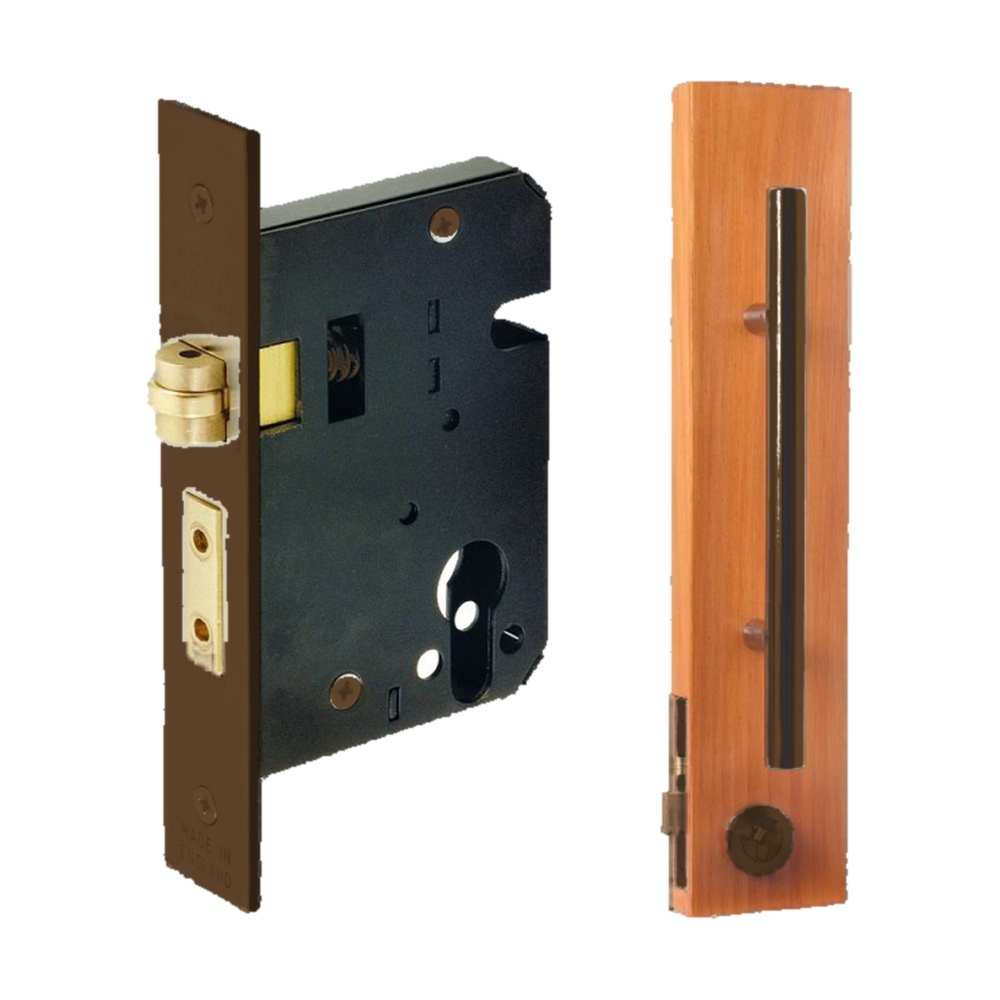 Round Roller Lock Kit, Includes 1140, 7020 & 1147 (70mm Key/Key) in Ember Bronze
