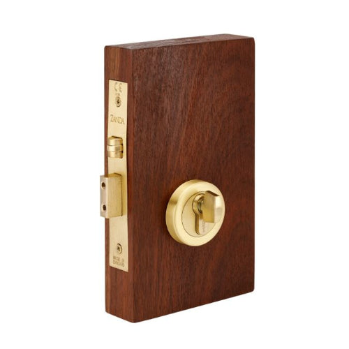 Round Roller Lock Kit, Includes 1140, 7020 & 1148 (70mm Key/Turn) in Satin Brass