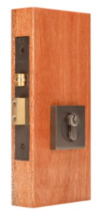 Zanda Square Roller Lock Kit in green, showcasing architectural hardware with a modern square design.