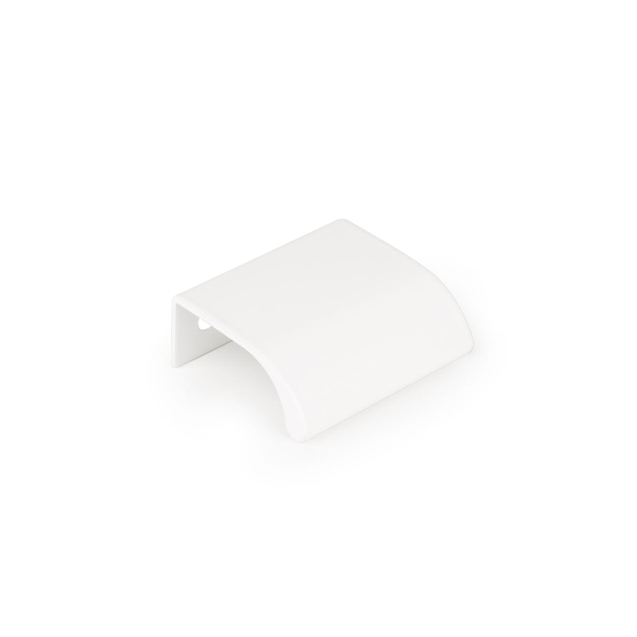 Momo ONA Edge Pull in white finish showing sleek, modern handle design with smooth surface and ergonomic grip.