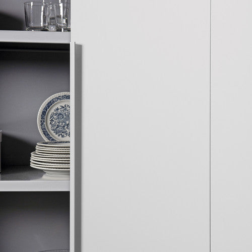 Momo ONA Long Edge Pull in white with sleek, modern design for furniture cabinet doors and drawers.