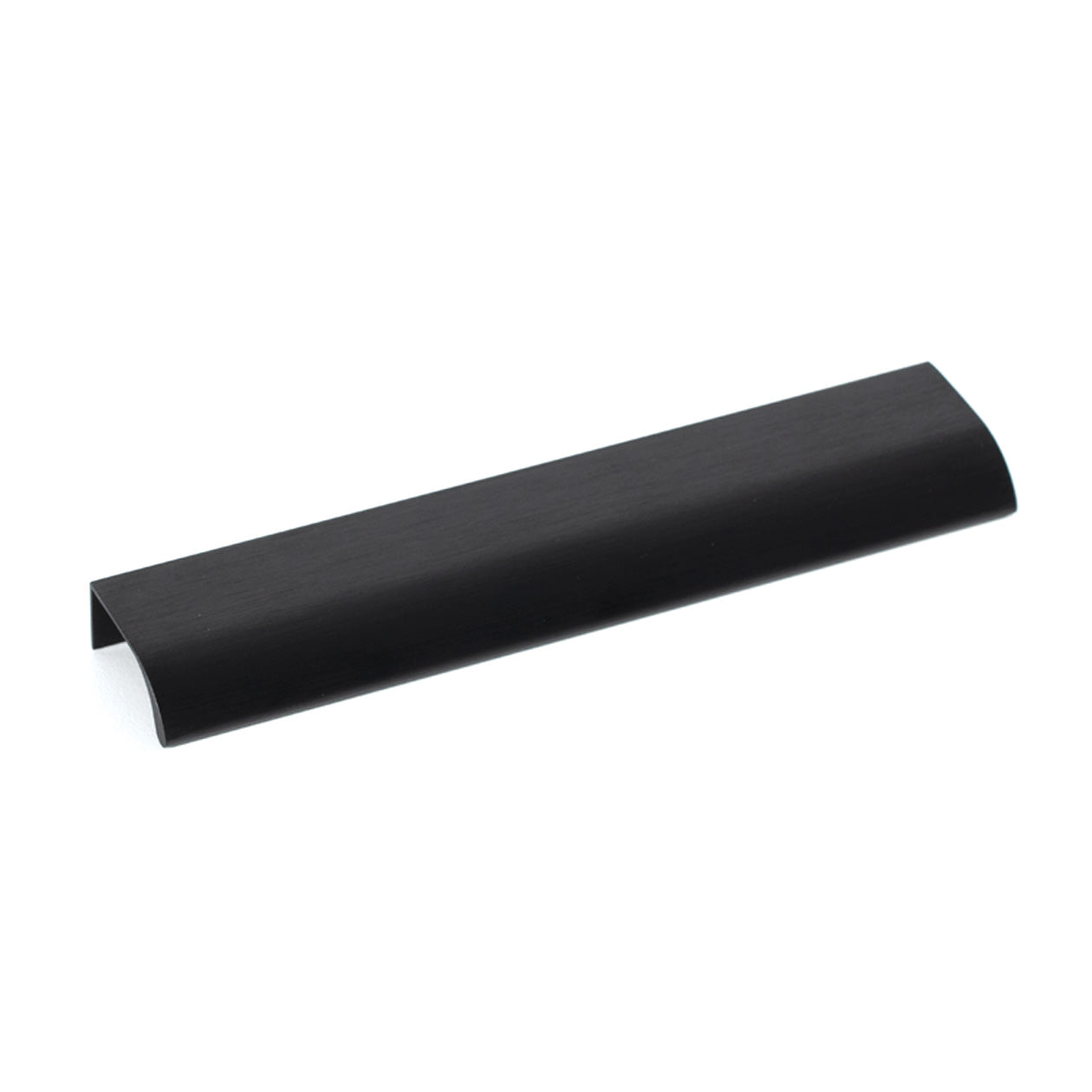 Momo ONA Edge pull handle in black and silver with sleek modern design, mounted on a door or cabinet.