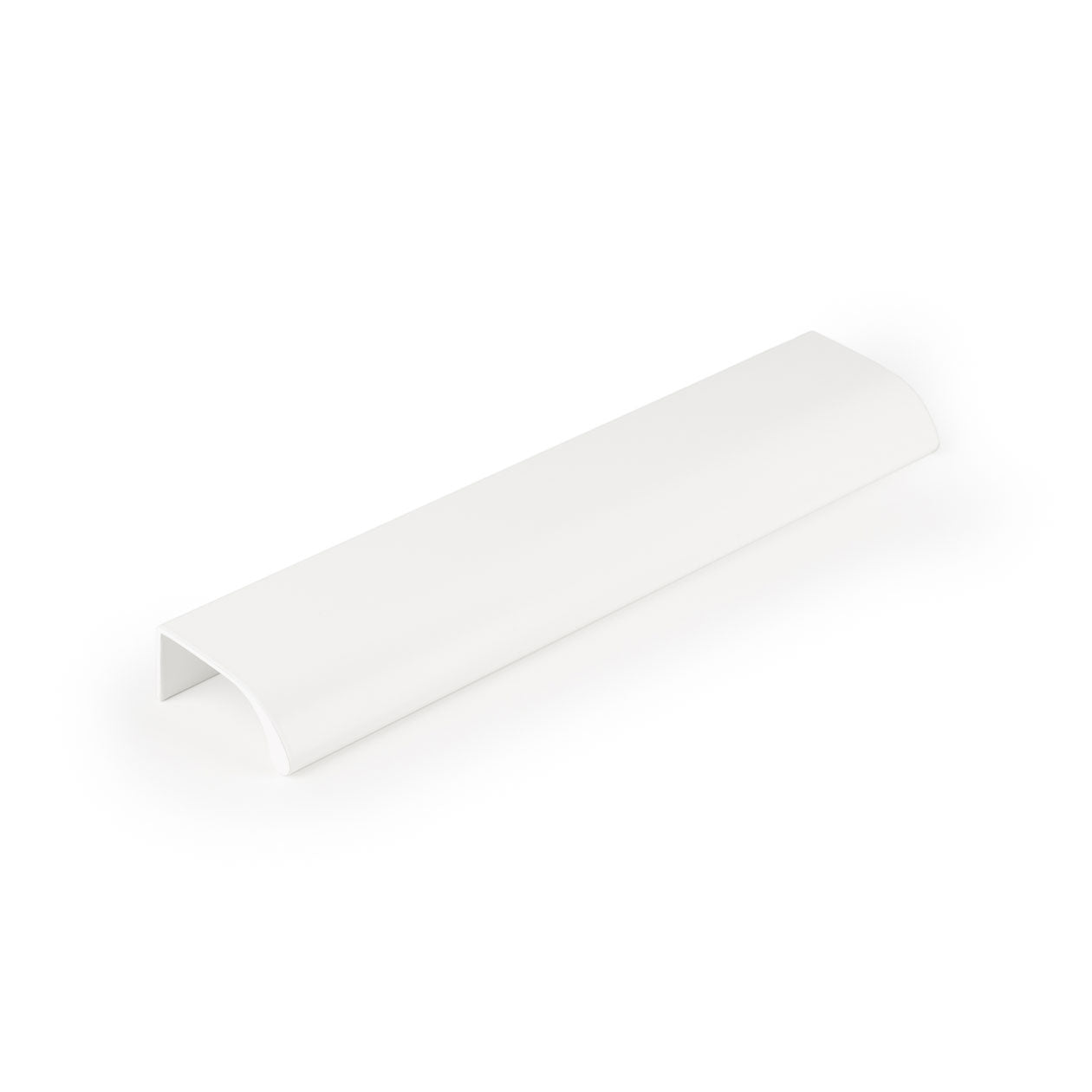 Momo ONA Edge pull handle in white finish, showing sleek modern design and smooth surface for furniture or cabinetry.