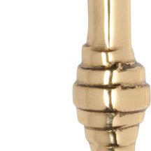 Pull Handle Offset Banded Polished Brass H180xP41mm in Polished Brass
