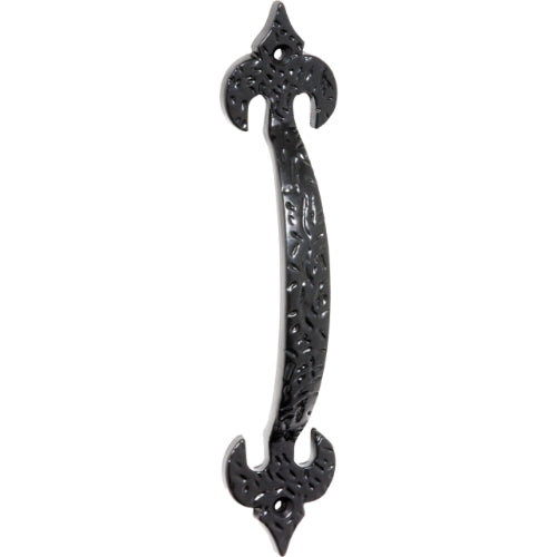 Pull Handle Iron Fleur-de-lis Matt Black H175xP29mm in Matt Black