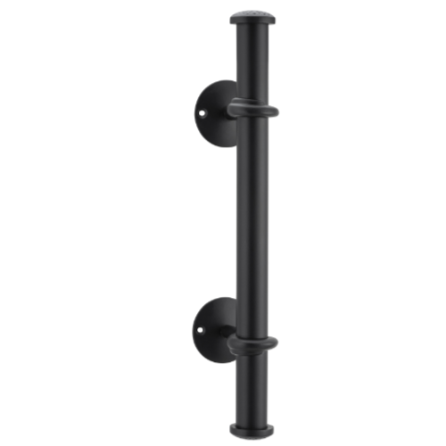 Pull Handle Bar Iron Matt Black H420xP92mm in Matt Black
