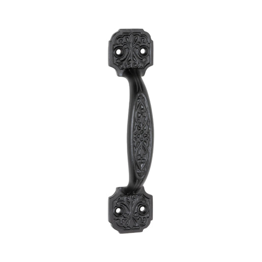Pull Handle Ornate Matt Black H170xW38xP32mm in Matt Black