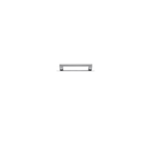 Cabinet Pull Baltimore Polished Chrome L146xW8xP39mm BD18mm CTC128mm With Backplate W173xH24mm T3mm in Polished Chrome