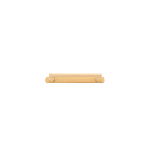 Cabinet Pull Baltimore Brushed Brass L180xW8xP39mm BD20mm CTC160mm With Backplate W205xH24mm T3mm in Brushed Brass