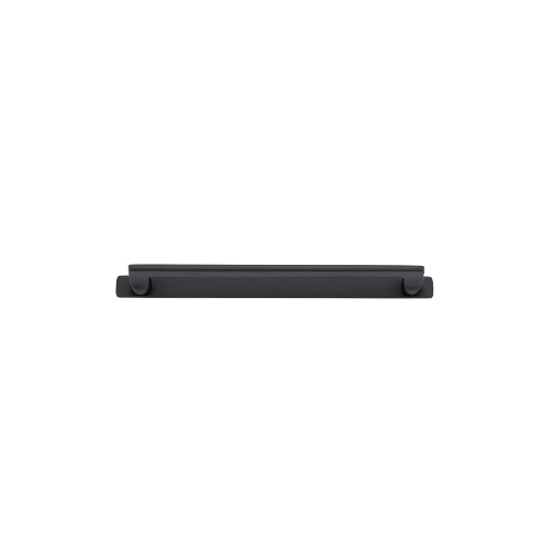 Cabinet Pull Baltimore Matt Black L276xW8xP39mm BD20mm CTC256mm With Backplate W301xH24mm T3mm in Matt Black