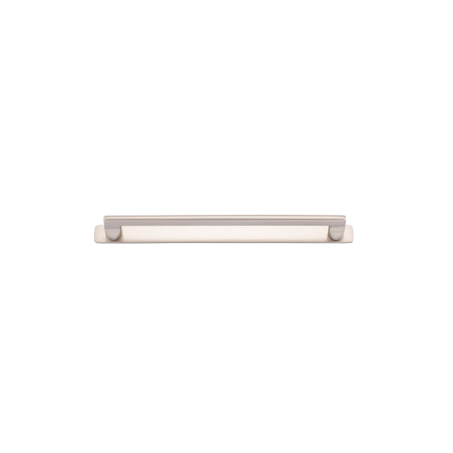 Iver Baltimore cabinet pull with backplate, architectural hardware featuring a sleek metal handle for kitchen or furniture use.
